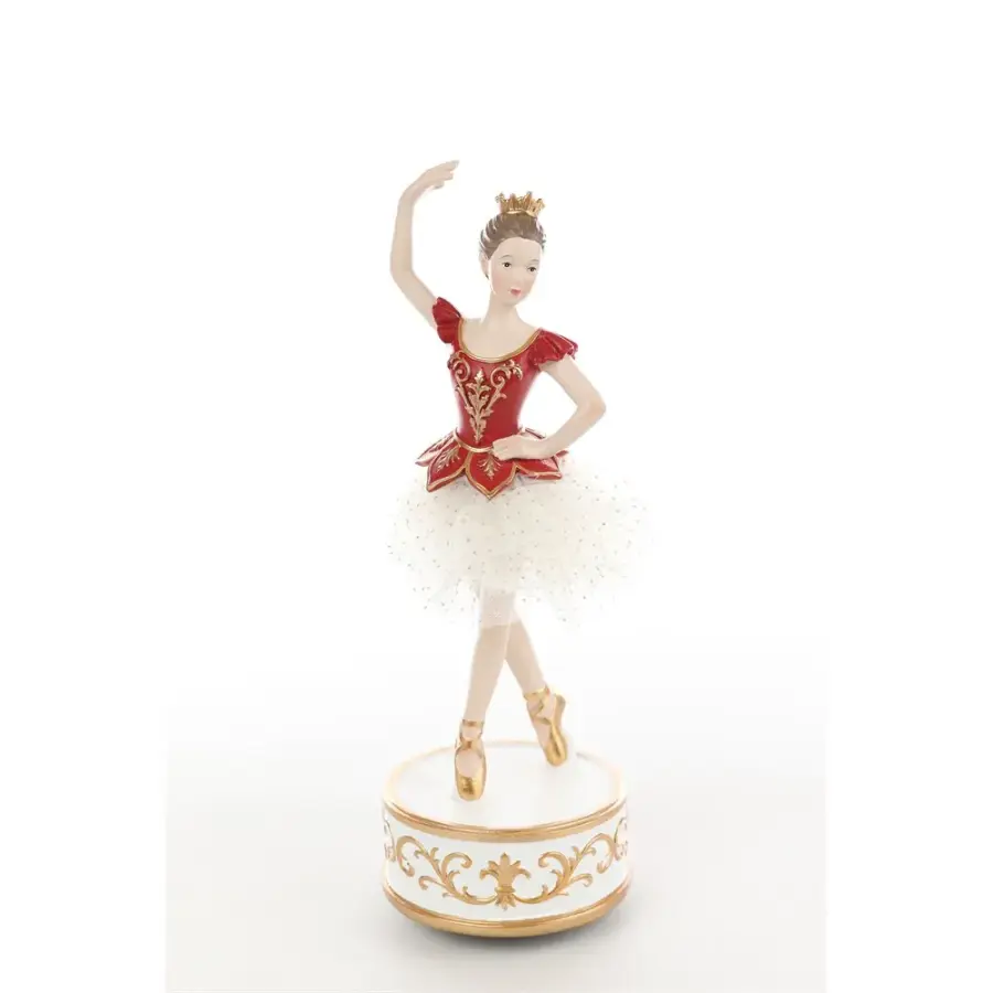 Bailarina com Corset Branco e Vermelho 29 cm