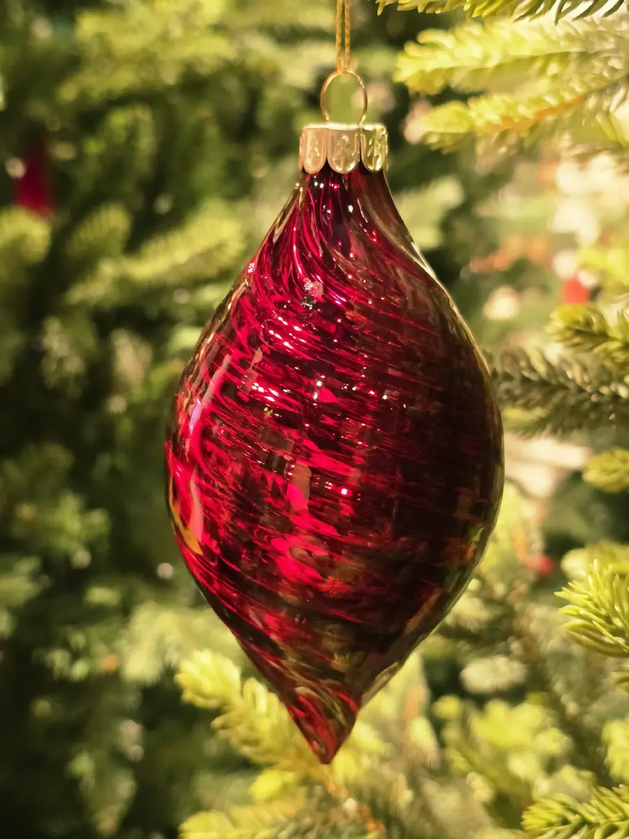 Bola Ornamento de Vidro Vermelho 13 cm