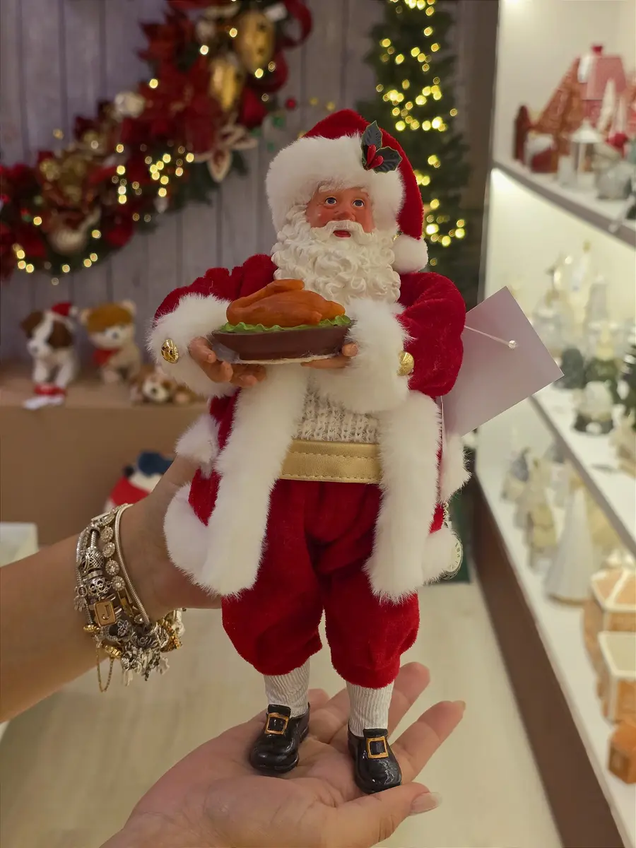 Papai Noel Colecionável Chefe de Cozinha 28 cm